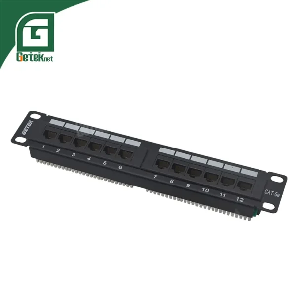Patch Panel 10 Inch 1U UTP Keystone CAT5E CAT6 CAT6A 12 Port - Geteknet ...