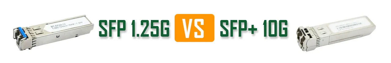 sfp vs sfp+ Side by side comparison of 1G SFP and 10G SFP+ transceivers with LC connectors